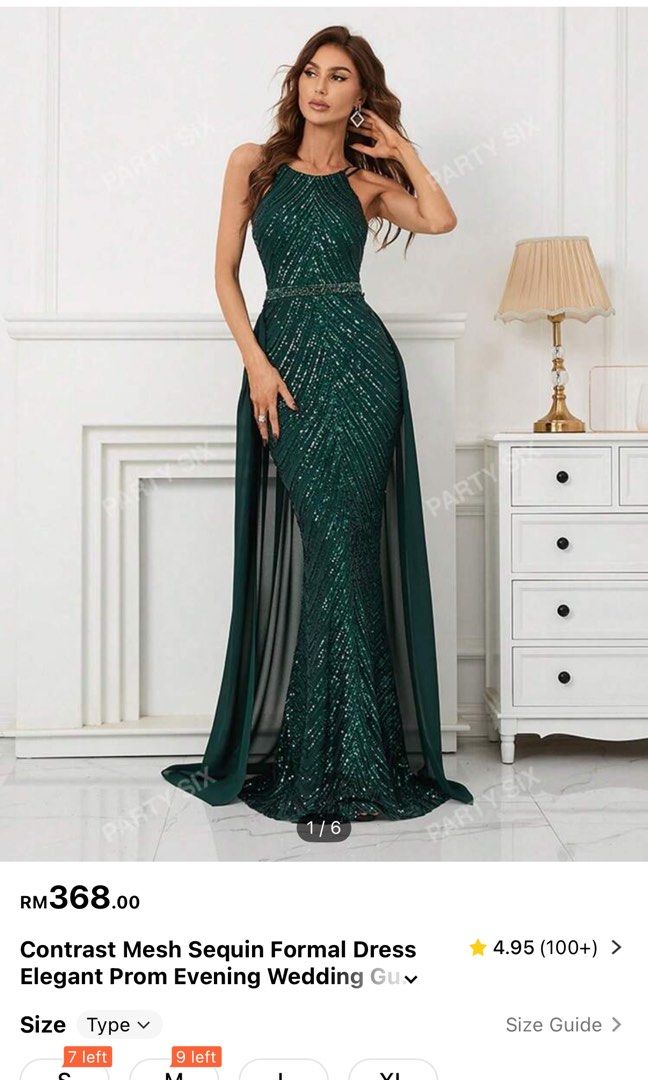 Luxe Emerald Green Chiffon Gown with Halter Cape Sleeves & Keyhole Neck main image 0