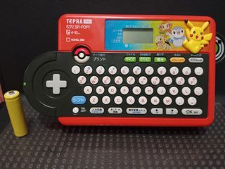 Pokemon x King Jim Tepra Pro SR-PDP1 4-18mm  casette tape sticker printer/labeler  WORKING
