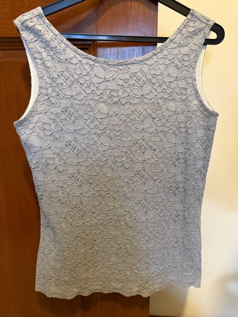 Long-Sleeve Lace Top - Light Blue