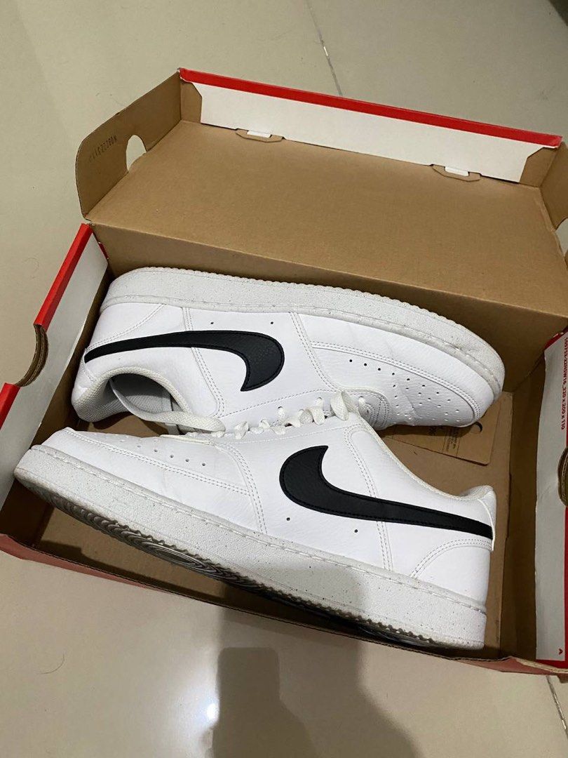 Nike court vision low black-white (Category: Sneakers) located in Quezon City. Submitted by danicasells (Listing ID 1357520664, Image 1). Description: Used only a few times Size: US 9.5 mens RFS: decluttering.