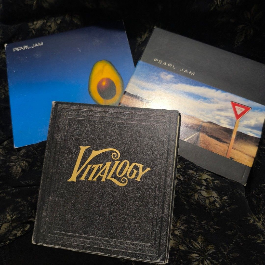 Pearl Jam CDs (Sold per set only) (Category: CDs & DVDs) located in Manila. Submitted by tapsilooog (Listing ID 1345410174, Image 1). Description: RFS: Quitting/Decluttering For breakset: 350 each All CDs are in good condition.