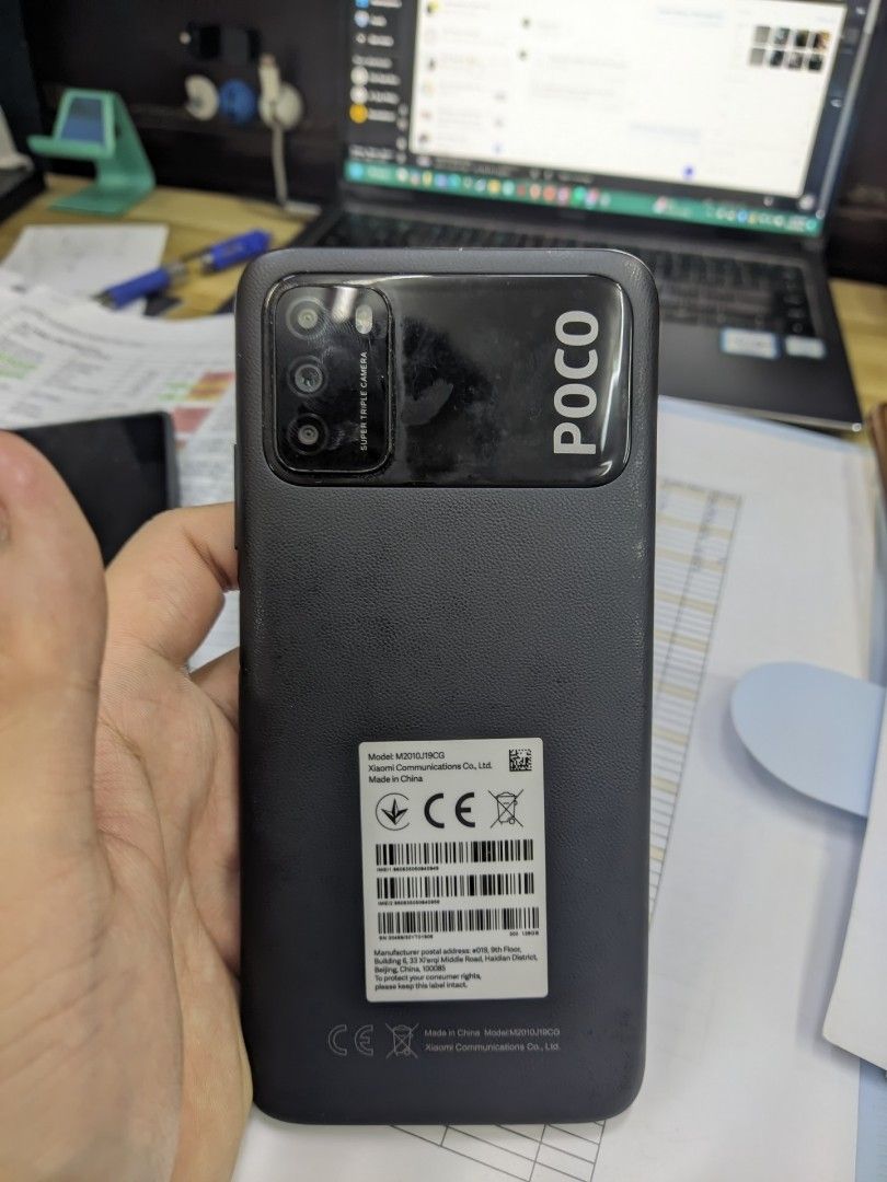 POCO M3 Black 4gb Ram 128gb storage (Category: Xiaomi) located in San Juan City. Submitted by monstercombi (Listing ID 1357460363, Image 2). Description: Lightly used Poco M3 Black with 4gb ram and 128gb storage With box, no charger and cable Includes sim ejector pin Placed a case since day one. No damage on phone. Only used inside office. It is not brought outside..