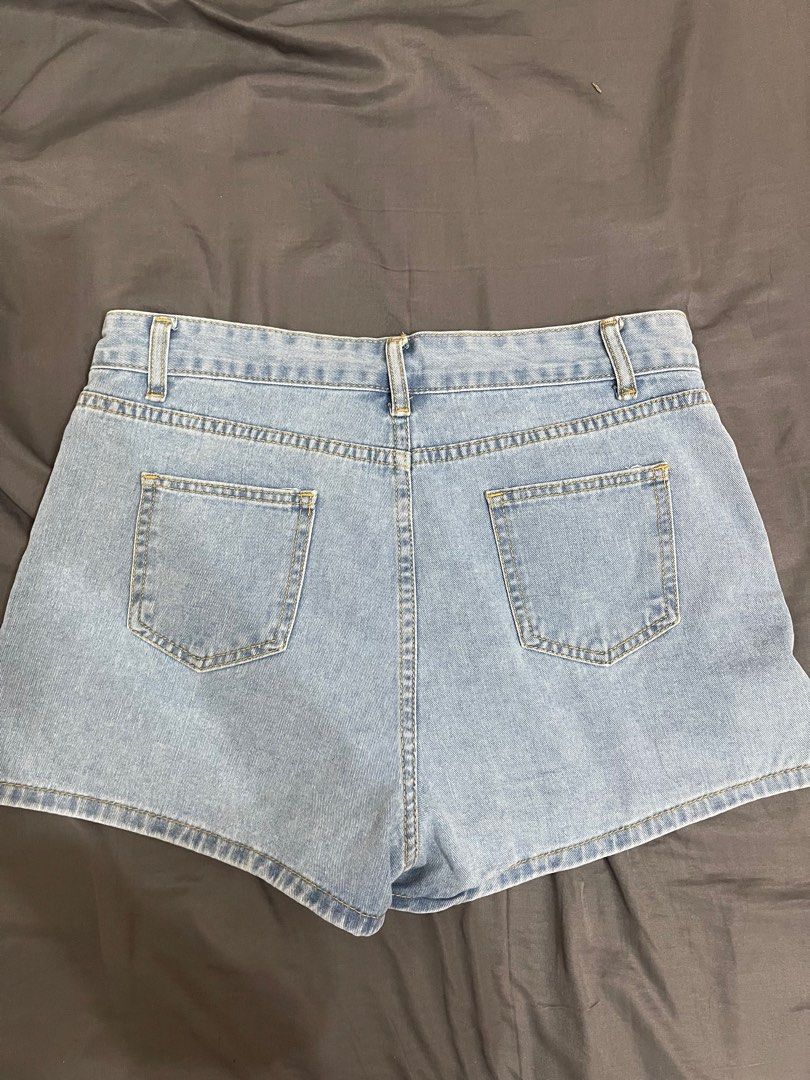 Premium highwaist denim skort (Category: Skirts) located in Morong. Submitted by declutterbyJD (Listing ID 1357494864, Image 2). Description: Bought in shein app for almost 600. This is bnew. Size 32. Rfs: Malaki for me Will buy smaller size. Uniqlo/zara.