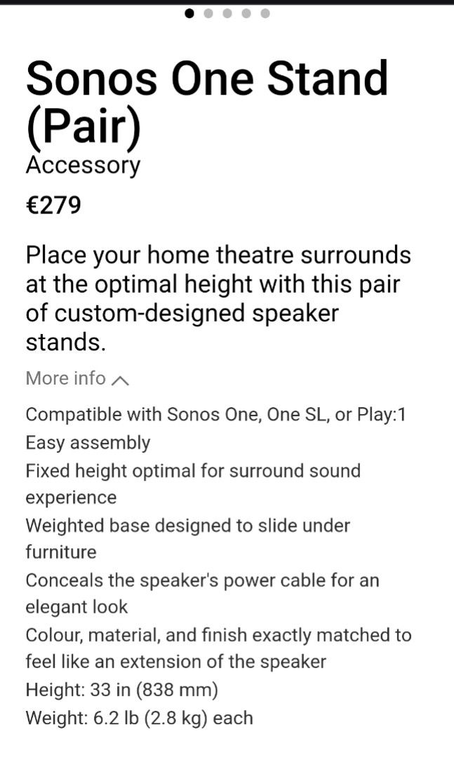 Sonos Speaker Stand (Price for a Pair)63168000984579112