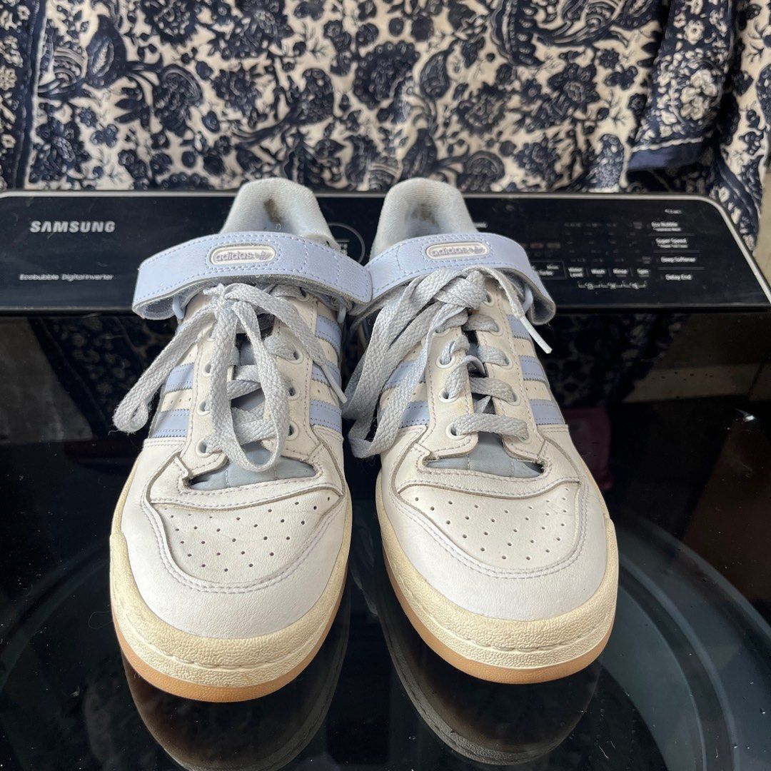 Adidas Forum FREE SHIPPING (Category: Sneakers) located in Manila. Submitted by diorette (Listing ID 1357635455, Image 3). Description: Selling my Adidas Low Forum (Blue & White) for ₱2,500 FREE SHIPPING! Price is slightly negotiable for immediate takers - bought this for ₱5000 (as seen in the box), but selling it for ₱2,500 - good as new! Only used this around 5x or less because it’s too big for me (wore a really thick pair of socks kasi when I 