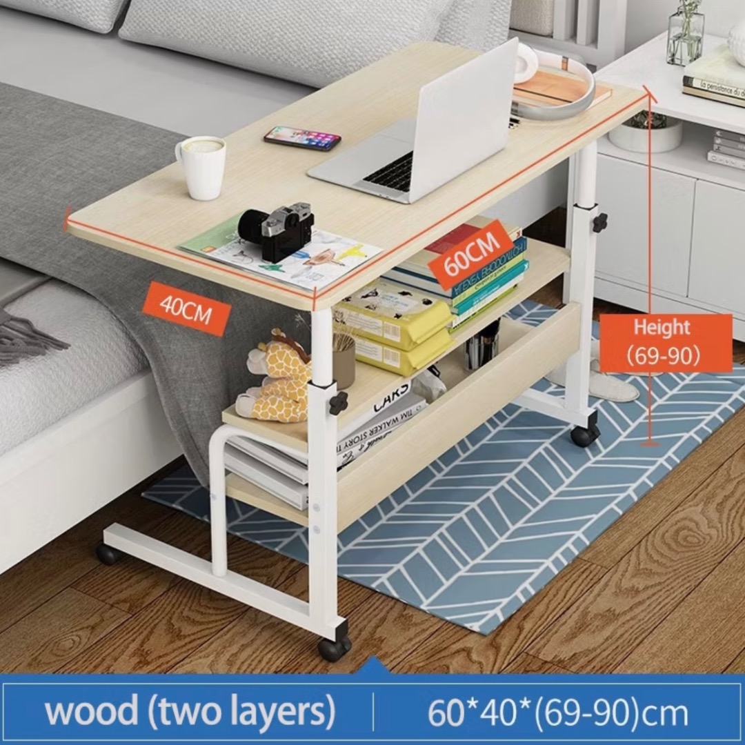 Adjustable Height Bedside Table | Movable Bedroom Side Laptop Desk With ...