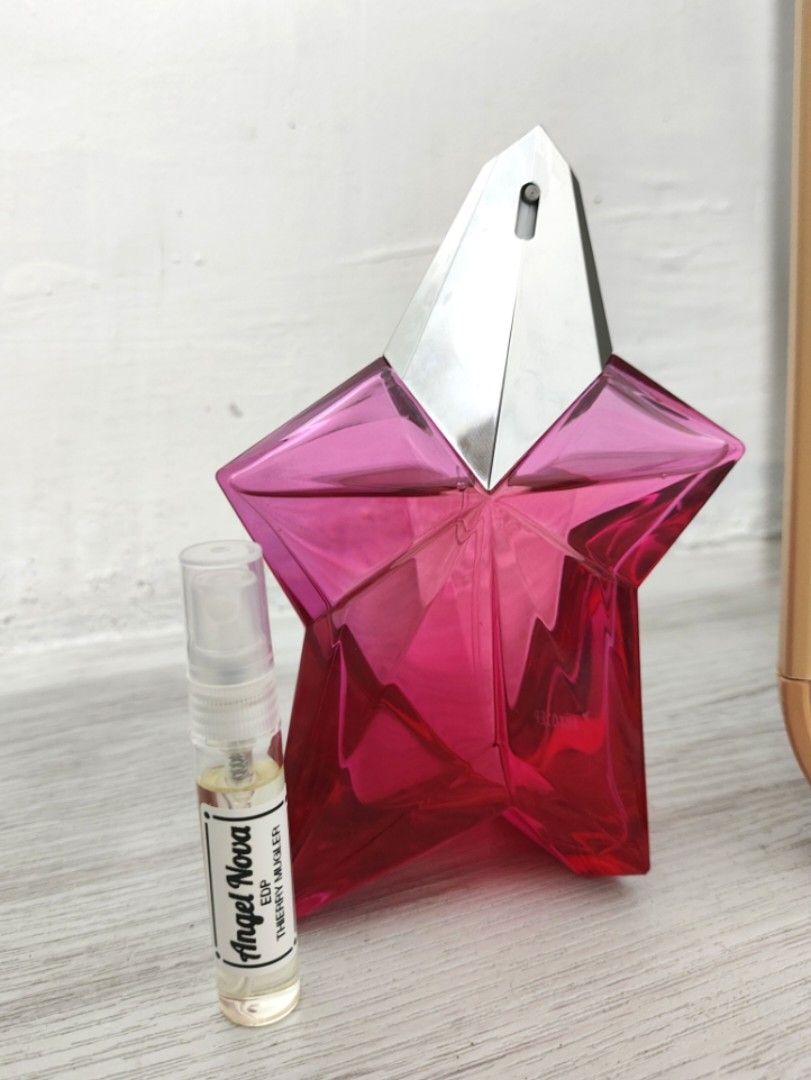 Angel Nova EDP Decant ORIGINAL (Category: Fragrance & Deodorants) located in Manila. Submitted by cookiegirl.closet (Listing ID 1357618972, Image 1). Description: 135/mL 580 - 5mL 999 - 10mL 7500 - FULL SIZE (ORIGINAL & SEALED).