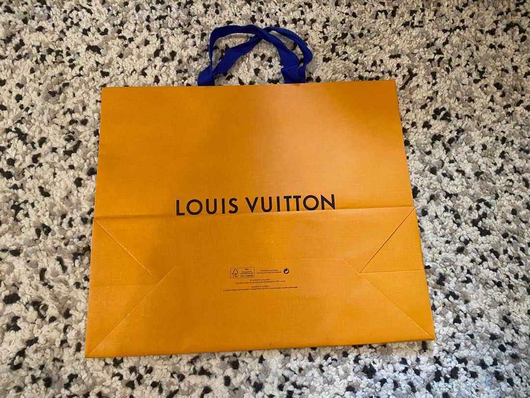 Authentic Louis Vuitton Paper Bag (Category: Luxury Bags & Wallets) located in Quezon City. Submitted by eleventwelveph (Listing ID 1357615455, Image 1). Description: Authentic Louis Vuitton Paper Bag actual photo posted with measurement .