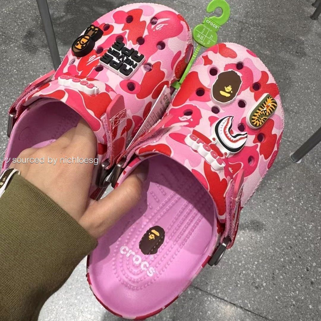bape crocs CLOG camo pink クロックス ピンク 24cm bape crocs べイプ
