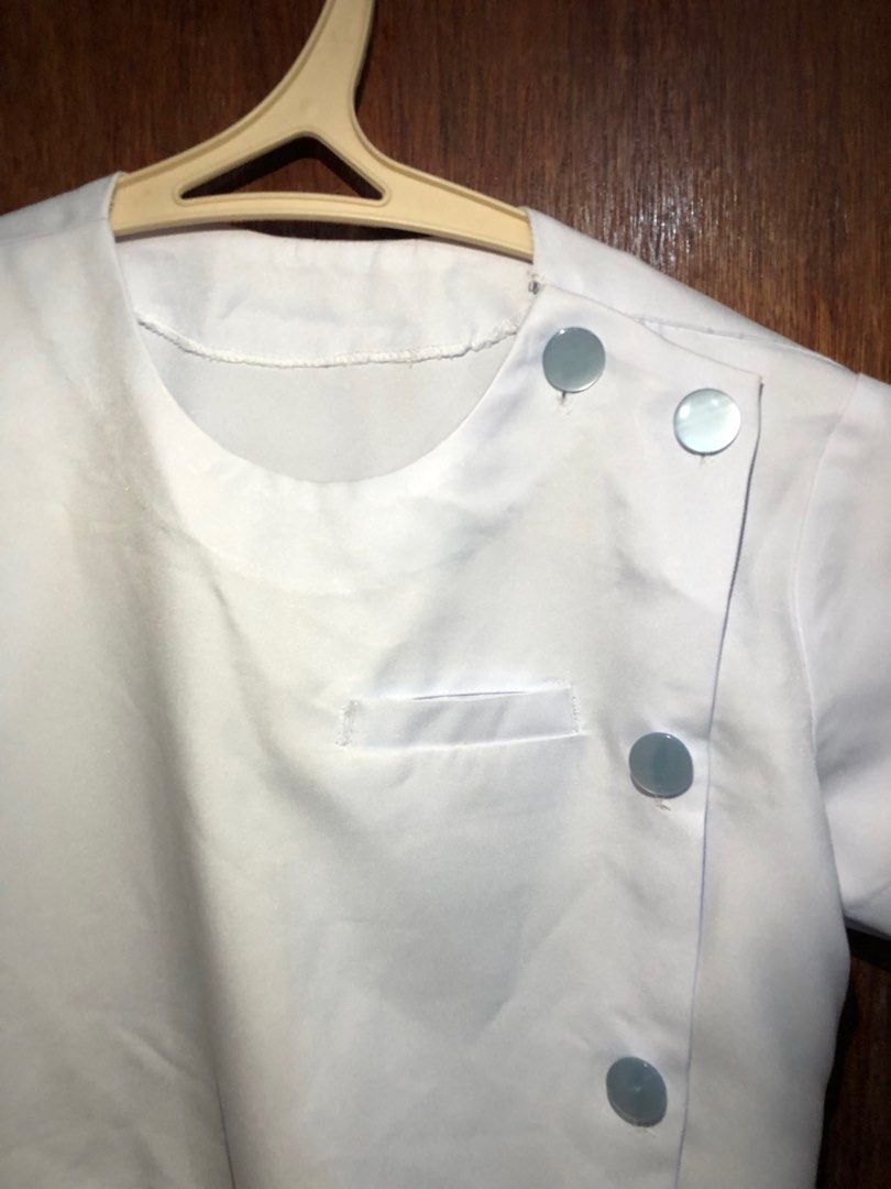 EAC 4th Year MedTech Uniform (Category: Sets or Coordinates) located in Manila. Submitted by decluttermt (Listing ID 1357662471, Image 2). Description: Selling a white medical student uniform in good condition! Color may be due to lighting Size: S-M Perfect for clinical rotations or practice. Condition: Well-maintained Location: Sta. Ana Manila DM for details or pickup arrangements!.
