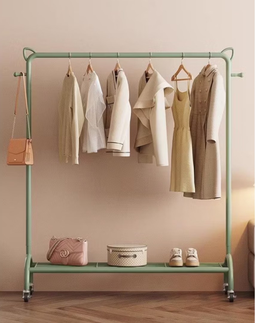 [FREE DELIVERY] Portable Clothes Hanging Rack Floor-Standing Coat ...