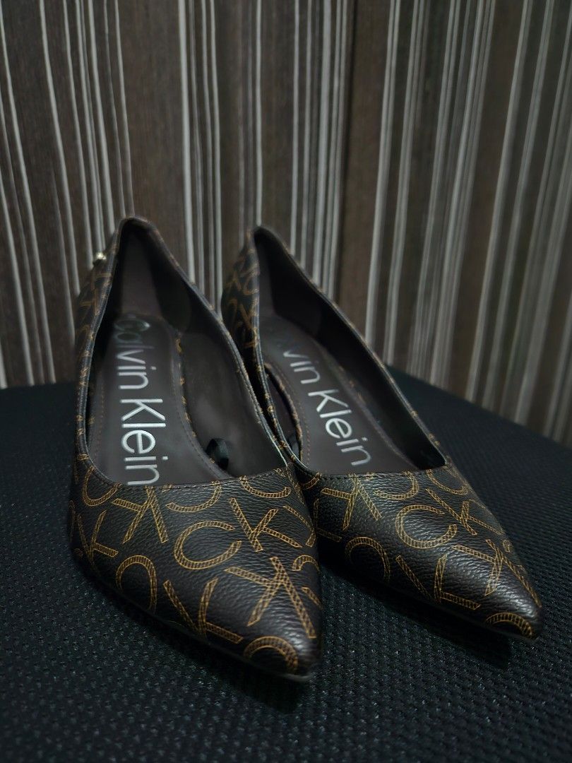 Giana Brown Calvin Klein Heels (Category: Heels) located in Manila. Submitted by kayeapparel (Listing ID 1357710691, Image 1). Description: Used once. bought in the US. I prefer flats thus, selling these CK shoes..