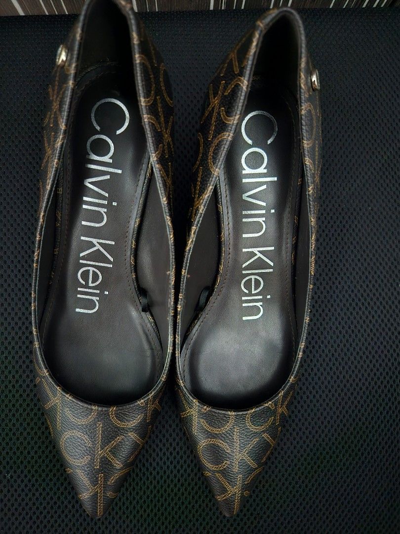 Giana Brown Calvin Klein Heels (Category: Heels) located in Manila. Submitted by kayeapparel (Listing ID 1357710691, Image 3). Description: Used once. bought in the US. I prefer flats thus, selling these CK shoes..