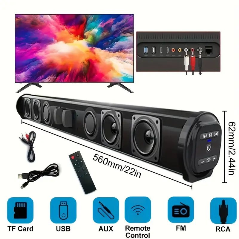 Home Theater Bar Speaker System with Built-in Subwoofer, Audio ...