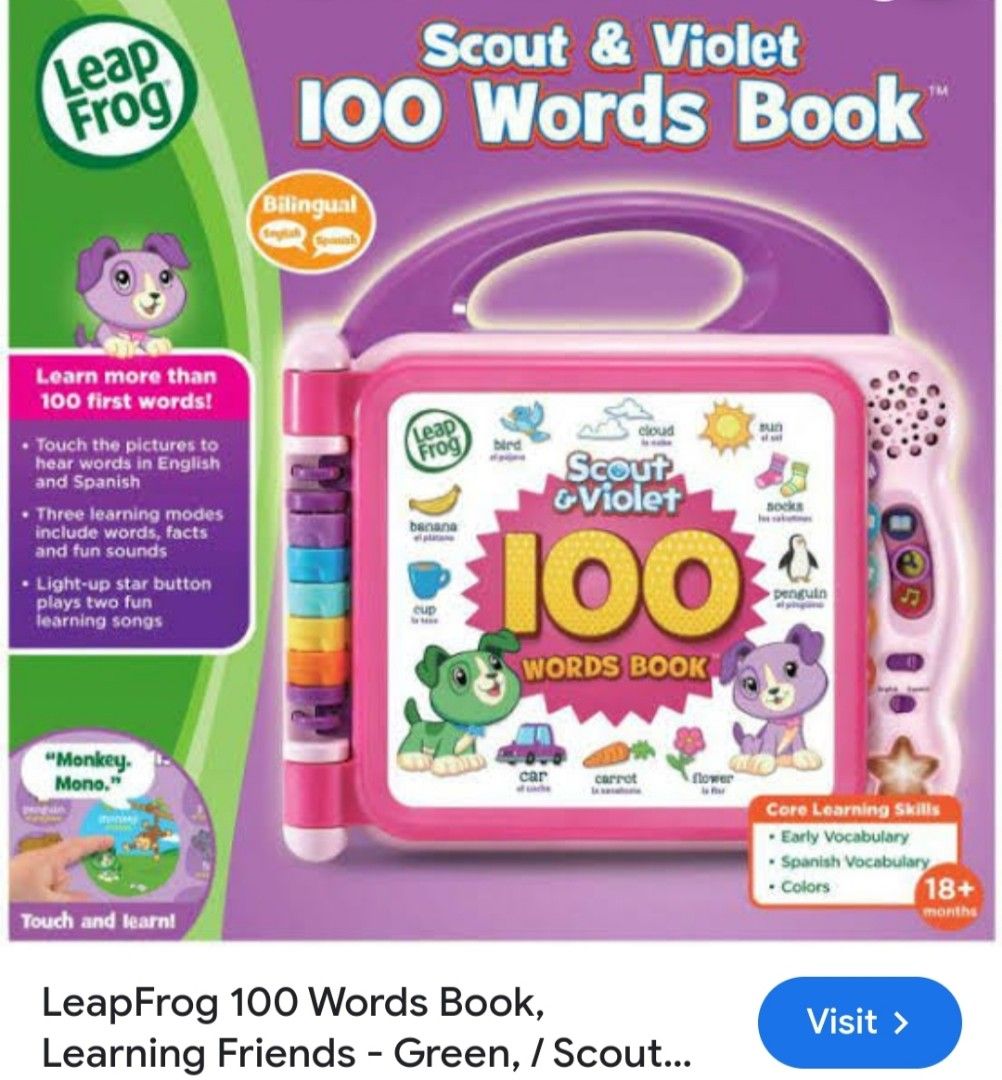 Leapfrog 100 words book (Category: Infant Playtime) located in Cavite. Submitted by dimple082 (Listing ID 1357661021, Image 3). Description: very good condition like new.