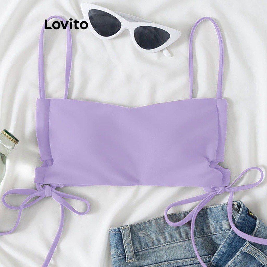 Lovito Purple Bikini Top (Tube-type) (Category: Bikinis & Swimsuits) located in Manila. Submitted by bluemingpalette (Listing ID 1357743527, Image 1). Description: size: small used once only mop: gcash/bpi mod: sdd/jnt.