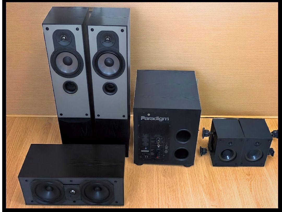 Paradigm Home Theater Speakers 5.1 (Category: Soundbars, Speakers & Amplifiers) located in San Juan City. Submitted by privateitems (Listing ID 1329209424, Image 2). Description: 🎧Audiophile Alert: Own a Piece of Paradigm Excellence! Ready to elevate your entertainment experience? Look no further than this Paradigm 5.1 Home Theater Speaker System—a true gem in the world of sound, proudly made in Canada. Why Paradigm? This isn’t just a set of spe