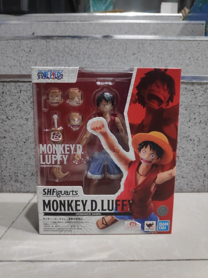 SHF Monkey D. Luffy (Romance Dawn) (Category: Figurines & Statues) located in Guiguinto. Submitted by jonsnow170217 (Listing ID 1357596260, Image 1). Description: For sale SHF Monkey D. Luffy (Romance Dawn) MISB Terms 2 Weeks: ₱500 DP, no extra charges 1 Month: 50% DP, no extra charges 2 Months: 50% DP + ₱500 fee 📍Will send the item once fully paid 📦 Delivery: LBC, Lalamove, J&T c/o buyer 💳 Payment: Gcash, Maya, BPI Bank Transfer loc: Bulacan 