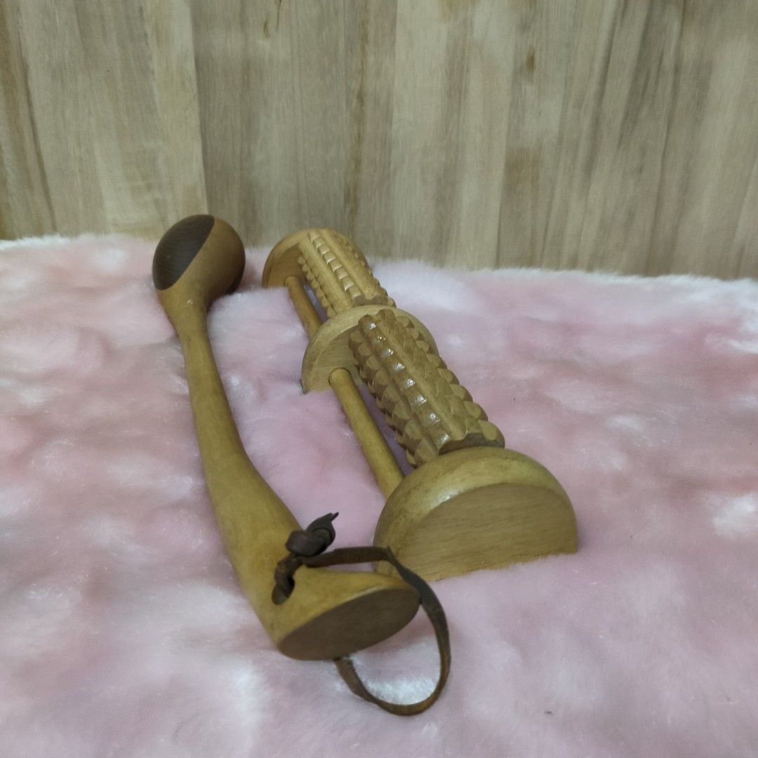 WOODEN FOOT AND BACK MASSAGER (Category: Massage Devices) located in Baao. Submitted by all.things.japan (Listing ID 1357714519, Image 2). Description: Wooden Foot and Back Massager Dou Made of Hardwood Handcrafted Japan Surplus Very good quality Dimensions: Foot Massager: 12.5 inches Back and Legs Massager: 15.0 inches.