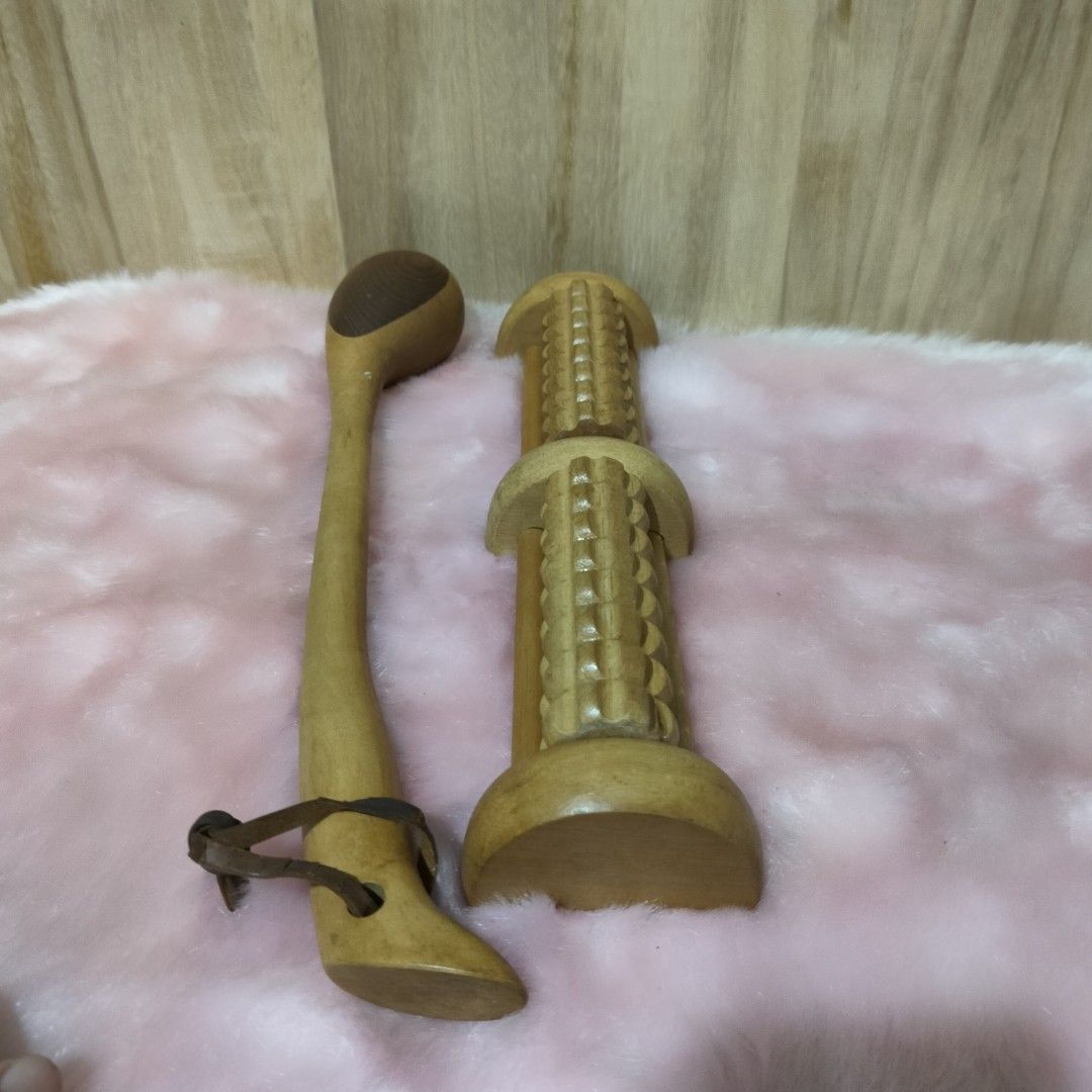 WOODEN FOOT AND BACK MASSAGER (Category: Massage Devices) located in Baao. Submitted by all.things.japan (Listing ID 1357714519, Image 3). Description: Wooden Foot and Back Massager Dou Made of Hardwood Handcrafted Japan Surplus Very good quality Dimensions: Foot Massager: 12.5 inches Back and Legs Massager: 15.0 inches.