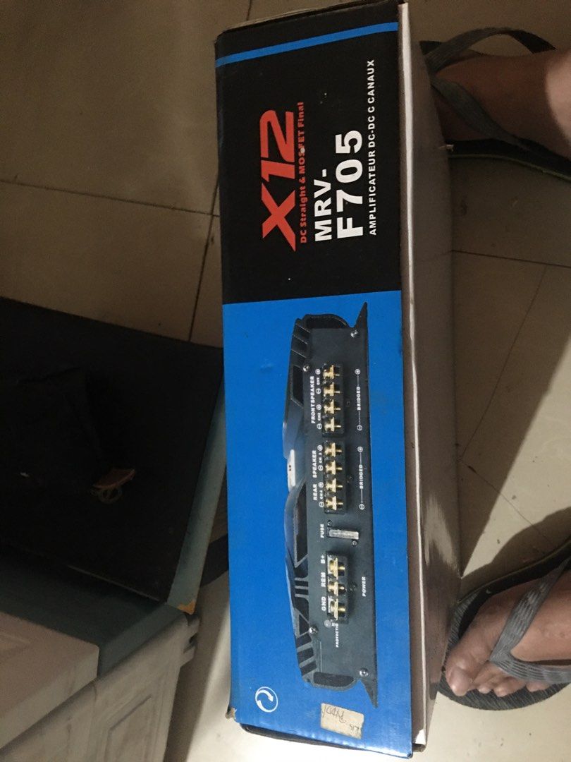 X12 MRV-F705 car amplifier (Category: Soundbars, Speakers & Amplifiers) located in Quezon City. Submitted by collectionneursonline88 (Listing ID 1357772130, Image 2). Description: 🔄 Meetups Balintawak Camachile 7/11 Quezon City 🛵 Shipping : - Lalamove ( except Provincial) - Flash Express - GogoExpress - LBC 📥 Payment : cash on meetups Gcash.