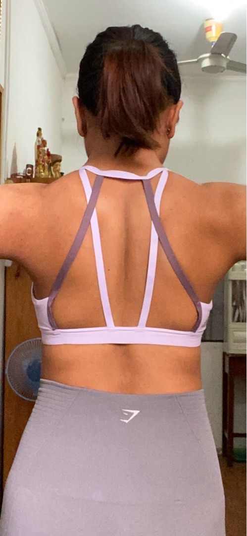 Adidas lavender sportsbra (Category: Activewear) located in Quezon City. Submitted by cwissy (Listing ID 1357905830, Image 3). Description: 💖 size XS, no tags na; can fit up to small 💖has removable pads 💖 super cute back detail 💖 super sikip na sakin huhu 💖 color lavender in person.