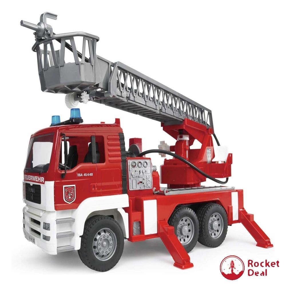 Bruder 2771 MAN TGA Fire Brigade with Turntable Ladder Vehicle Toyset, Hobbies & Toys, Toys