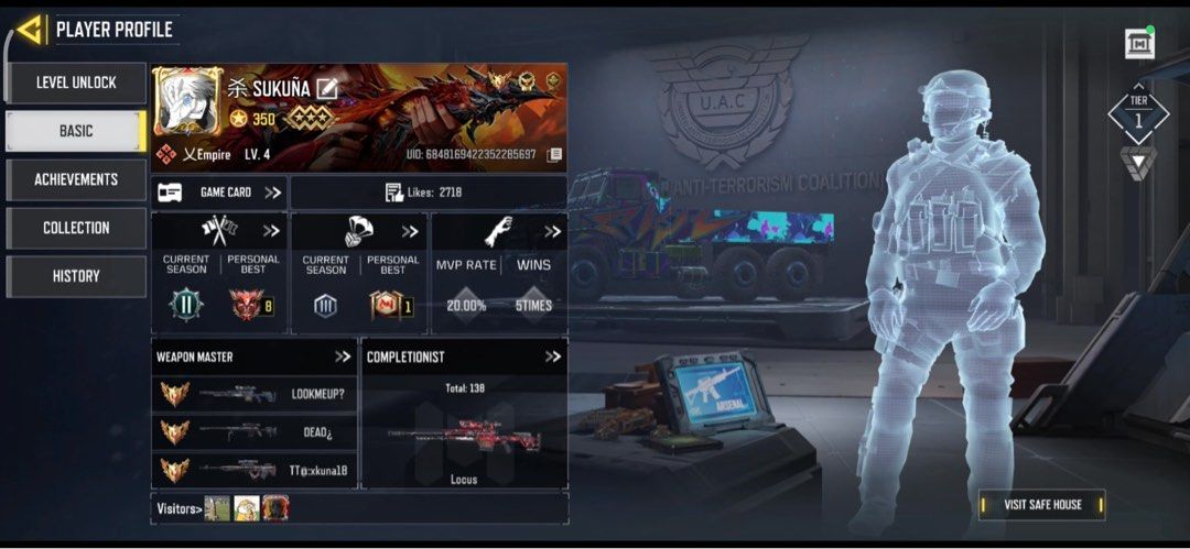 Cod acc (Category: Others) located in Singapore. Submitted by tofuloollll (Listing ID 1357953971, Image 1). Description: Selling acc ,not playing anymore interested pm can nego for more info pm.