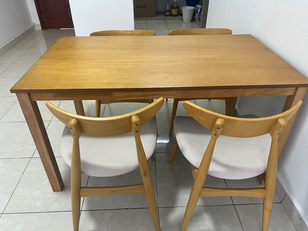 Dining Table (Category: Tables & Sets) located in Kuala Lumpur. Submitted by msasm (Listing ID 1357936270, Image 2). Description: Joy Harald 1.4m dining table. (Chairs NOT included) Bought last year, only use for 1-month bcs have been living at my partner’s house. No damages, like new. No fussy buyer. Transportation not included. Viewing in Damansara Perdana. Original price table: RM529 Receipt available .