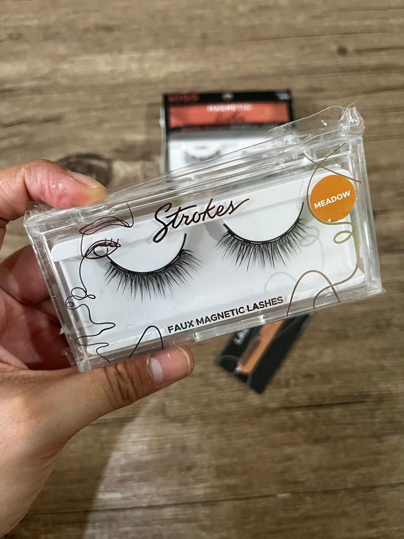 Eyelashes Set (Category: Makeup) located in Carmona. Submitted by _lovedbyquatromarias (Listing ID 1357802501, Image 3). Description: M#002 Magnetic Eyelashes set 💎 Inclusions: - Strokes magnetic eyelashes in meadow (Brand new, sealed) - Kiss NY magnetic eyelashes in KML05A (Used once) - Magnetic eyeliner (used once) -FREE!!! Focallure Eyeliner gel in black (used once) 💎 No damage 💎 RFS: Decluttering unused make up items 💳 Php 800.00 ‼️ All a
