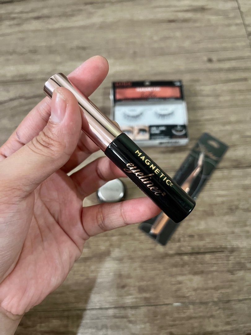 Eyelashes Set (Category: Makeup) located in Carmona. Submitted by _lovedbyquatromarias (Listing ID 1357802501, Image 2). Description: M#002 Magnetic Eyelashes set 💎 Inclusions: - Strokes magnetic eyelashes in meadow (Brand new, sealed) - Kiss NY magnetic eyelashes in KML05A (Used once) - Magnetic eyeliner (used once) -FREE!!! Focallure Eyeliner gel in black (used once) 💎 No damage 💎 RFS: Decluttering unused make up items 💳 Php 800.00 ‼️ All a