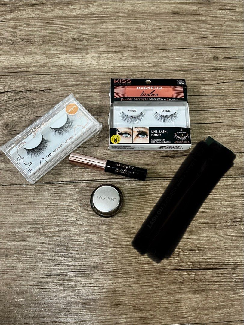 Eyelashes Set (Category: Makeup) located in Carmona. Submitted by _lovedbyquatromarias (Listing ID 1357802501, Image 1). Description: M#002 Magnetic Eyelashes set 💎 Inclusions: - Strokes magnetic eyelashes in meadow (Brand new, sealed) - Kiss NY magnetic eyelashes in KML05A (Used once) - Magnetic eyeliner (used once) -FREE!!! Focallure Eyeliner gel in black (used once) 💎 No damage 💎 RFS: Decluttering unused make up items 💳 Php 800.00 ‼️ All a