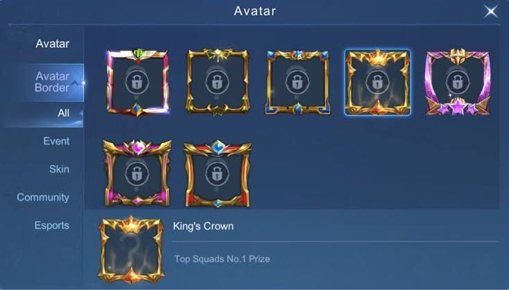 [S42] Mobile Legends King's Crown Border | Duke's Scepter | Knight's ...
