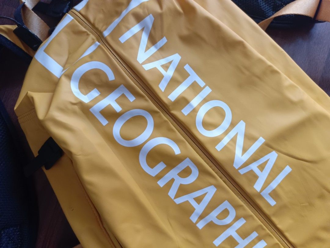 National Geographic Yellow Backpack (Category: Backpacks) located in Bulacan. Submitted by starterpackoo (Listing ID 1357969303, Image 3). Description: 🏷️ 1,500 Only 🎒 Orig Nat Geo Backpack 👌Excellent condition Waterproof material with laptop compartment 🚸 No meet ups 📦 Delivery via J&T or LBC 💳 Payment first via Gcash.