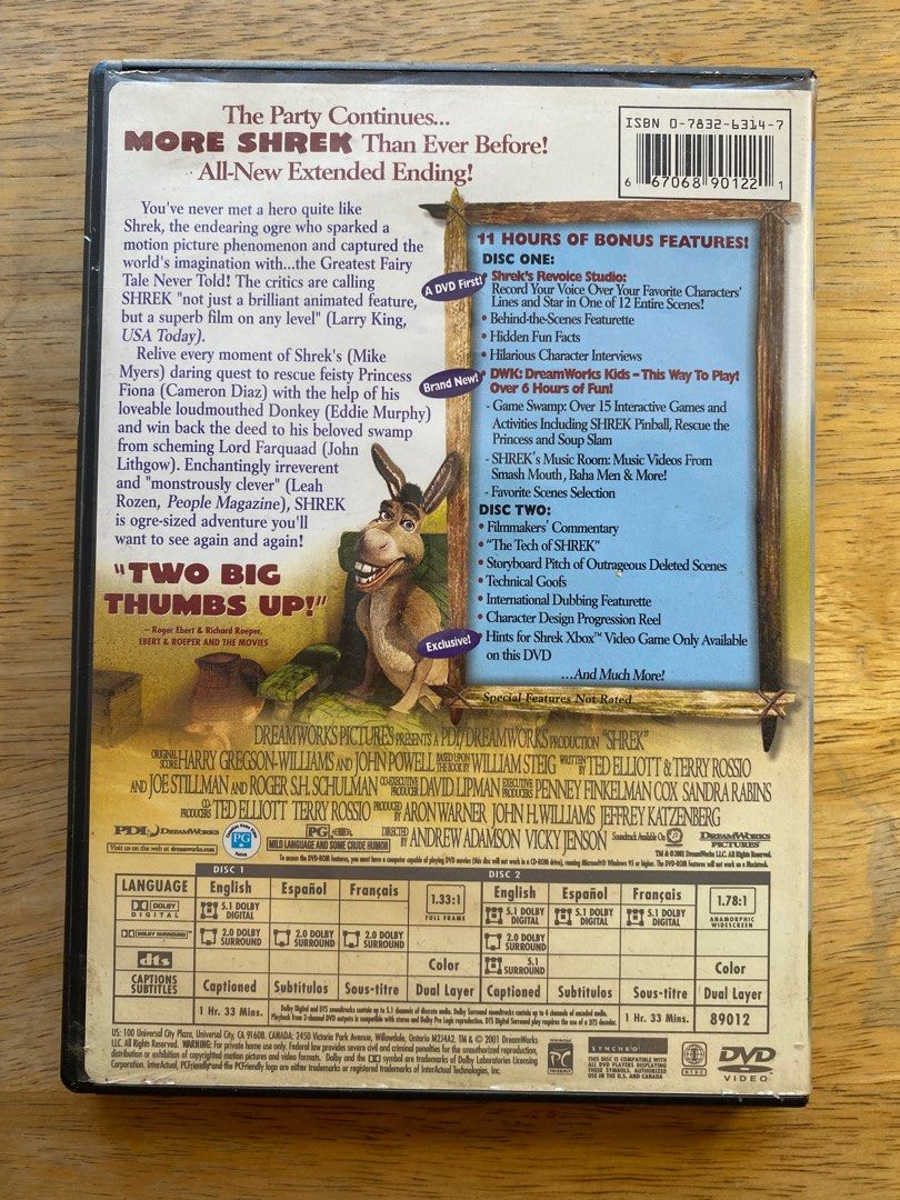 Original DVD | Shrek Two-Dis Special Edition (Category: CDs & DVDs) located in Bacoor. Submitted by raredeals (Listing ID 1357833049, Image 2). Description: .
