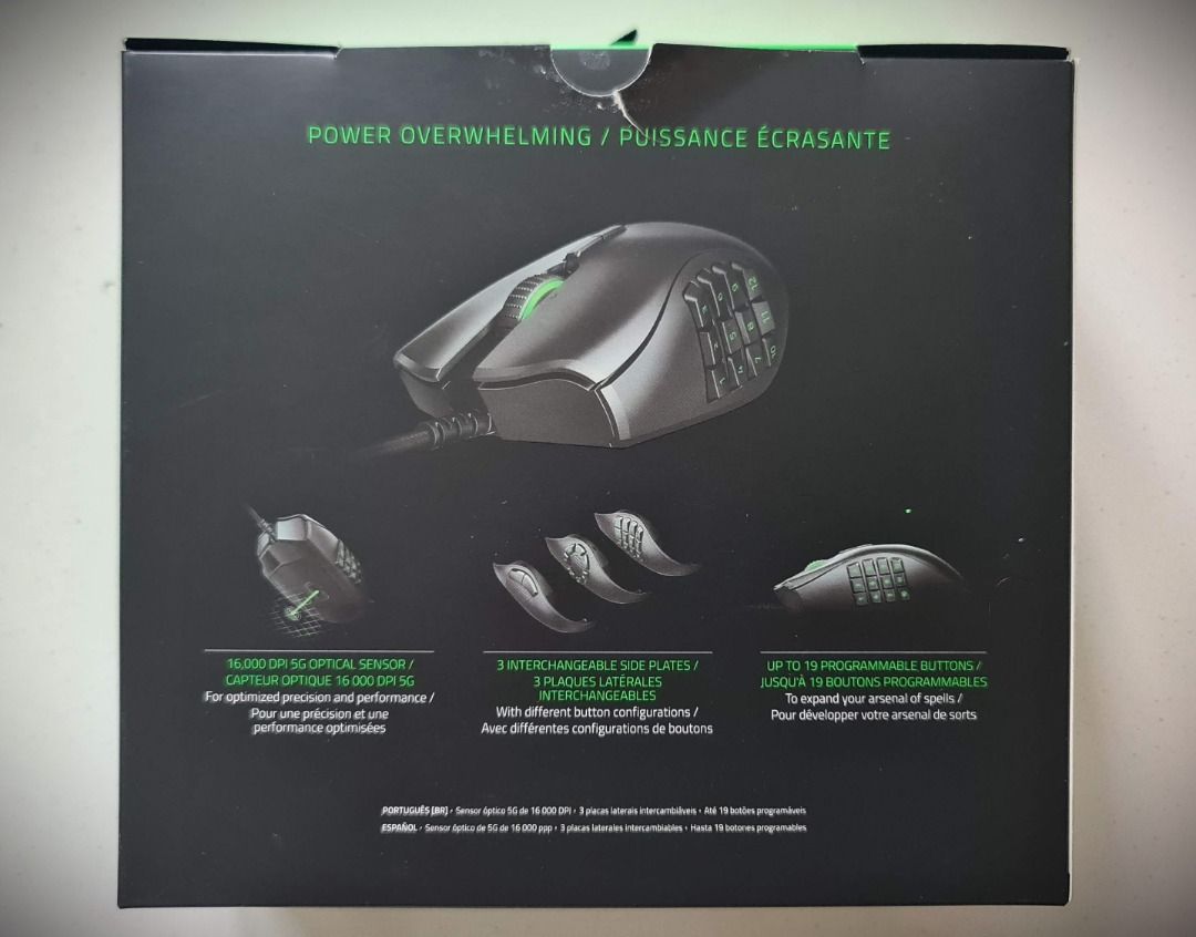 Razer Naga Trinity 16000dpi RGB Chroma Wired Gaming Mouse (Full Box Set ...