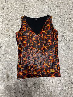 y2k flame blouse
