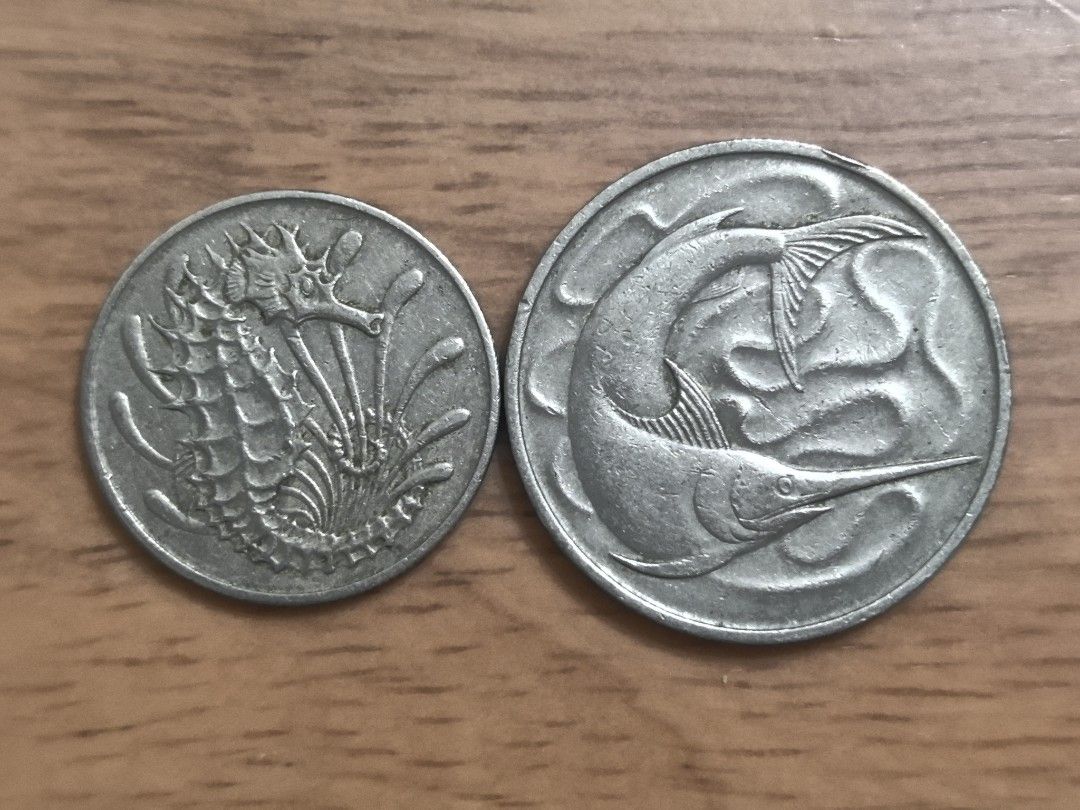 1967年新加坡$0.10&0.20Cents 2枚(包郵), 興趣及遊戲, 收藏品及紀念品, 錢幣- Carousell