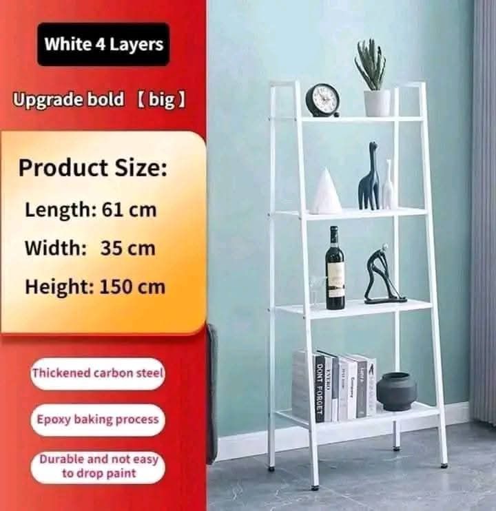 4 Layer Rack Lerberg (Category: Shelves, Cabinets & Racks) located in Manila. Submitted by redonline (Listing ID 1357990981, Image 2). Description: LERBERG Metal Shelf Ladder Style Rack 4 Layer ₱1300 BRAND NEW ONHAND and Ready to Deliver Accept Gcash payment/COD Same day delivery + SF.