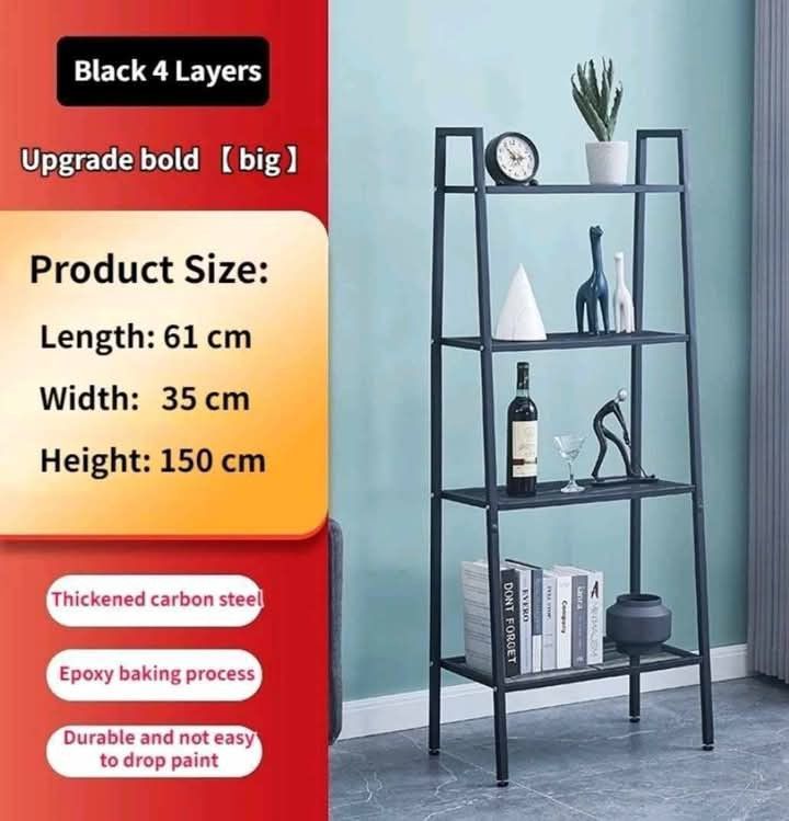 4 Layer Rack Lerberg (Category: Shelves, Cabinets & Racks) located in Manila. Submitted by redonline (Listing ID 1357990981, Image 1). Description: LERBERG Metal Shelf Ladder Style Rack 4 Layer ₱1300 BRAND NEW ONHAND and Ready to Deliver Accept Gcash payment/COD Same day delivery + SF.