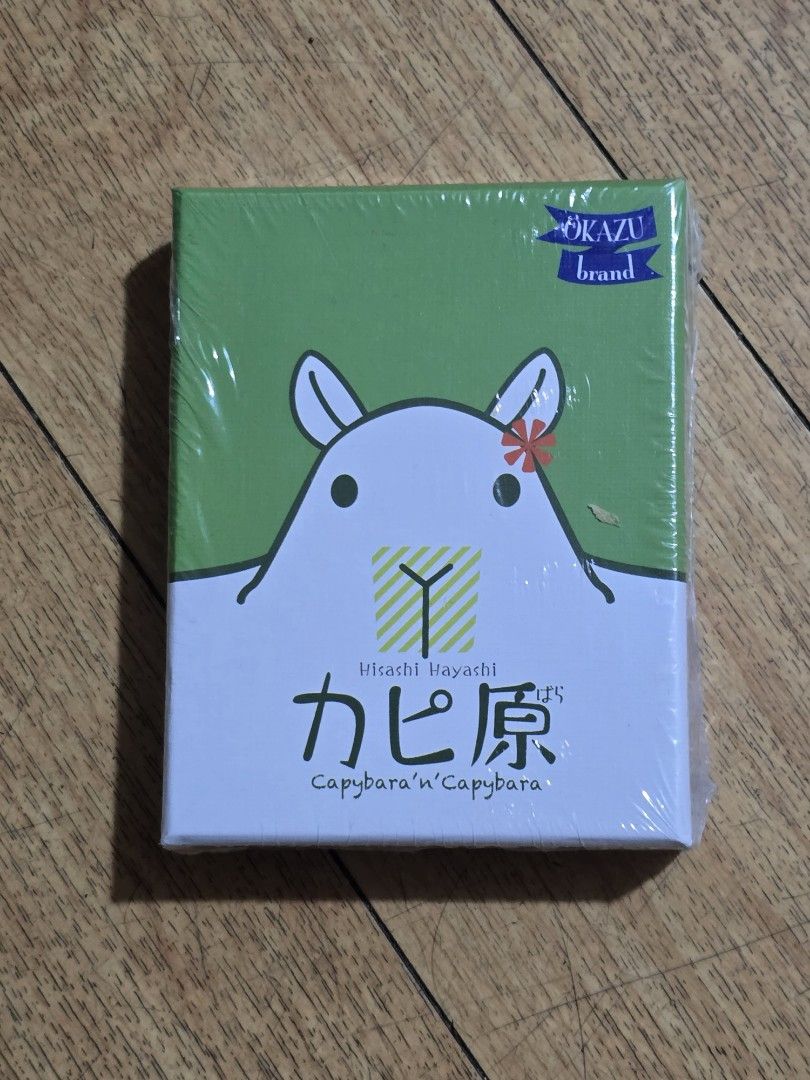 Capybara n' Capybara boardgame card game JP (Category: Board Games & Puzzles) located in Mandaluyong City. Submitted by 13amethyst (Listing ID 1358070751, Image 1). Description: selling a brand new, sealed copy of Capybara n' Capybara, designed by Hisashi Hayashi of Okazu Brand box in Japanese cards are language independent english rules are available in BGG Mechanism: set collection, tile placement plays: 2-4 players In Capybara, you will form a