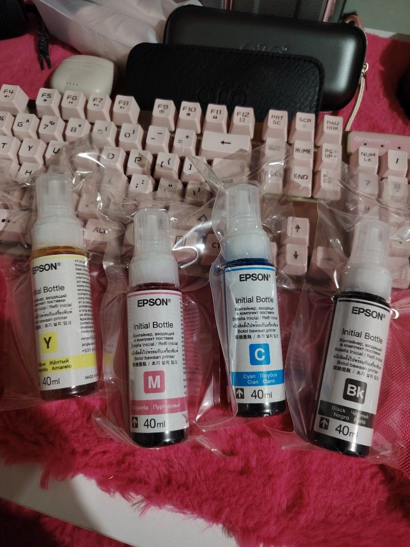 Epson L121 Inital Inks (Category: Printers, Scanners & Copiers) located in Quezon City. Submitted by renadetorres (Listing ID 1357981762, Image 1). Description: Included sa L121, not yet used, sealed Rfs: already converted the printer to sublimation Loc: Murphy Cubao.