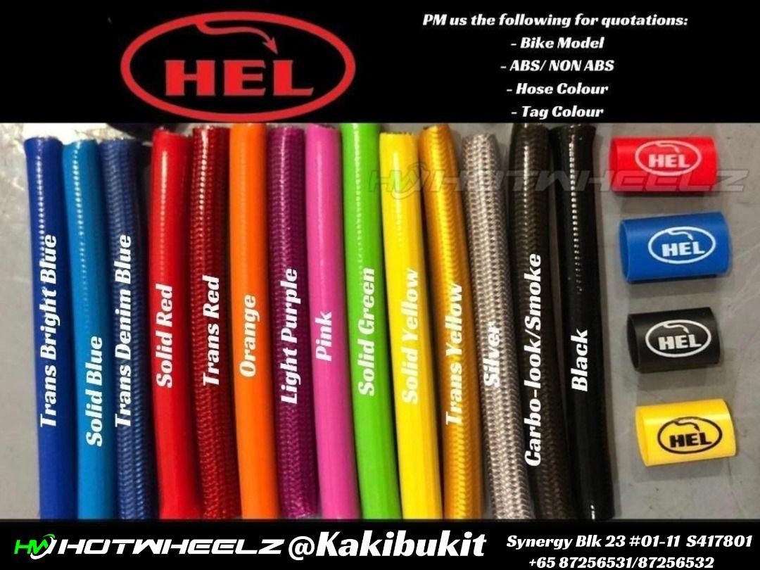 HEL BRAKE LINES-Stainless Steel Braided Hose, Motorcycles, Motorcycle ...