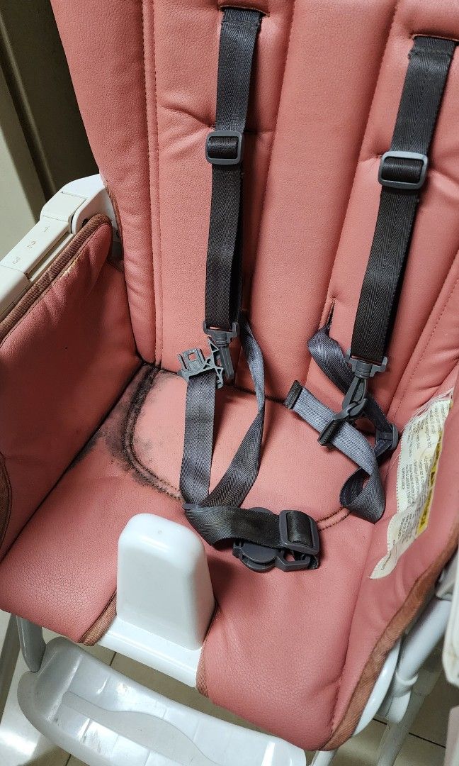 Joovy Nook Foldable High Chair (Category: Baby High Chairs) located in Pasig City. Submitted by perkinpumkin (Listing ID 1358106406, Image 3). Description: Bought from USA 2020 Replaced chair fabric in 2023 Foldable high chair Sturdy Issues: black stains in the fabric Pick up in Pasig.