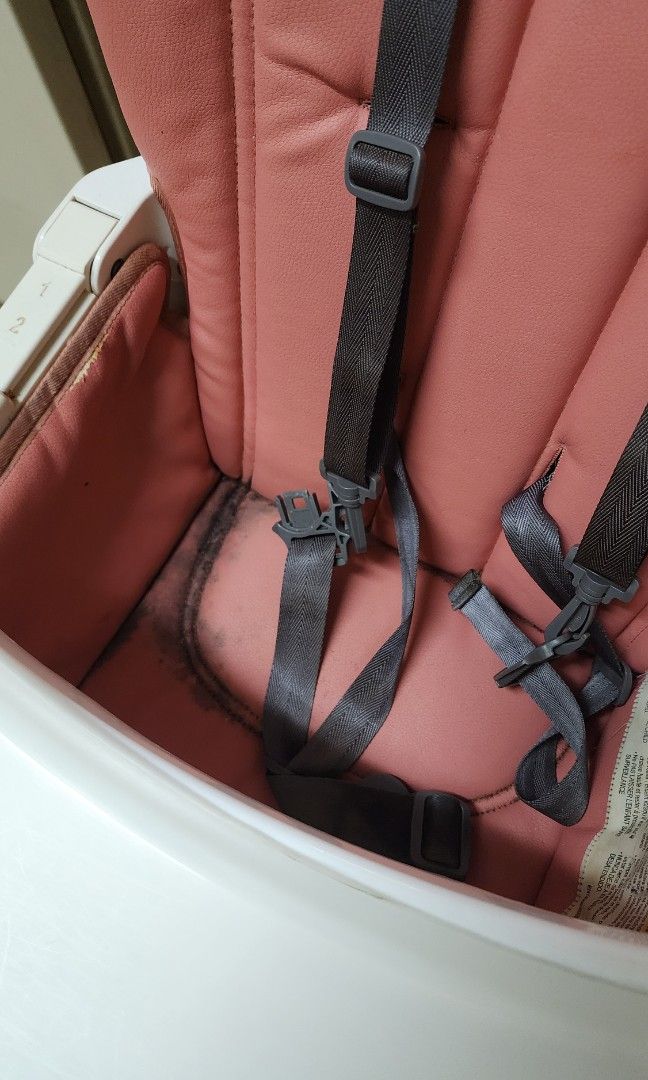 Joovy Nook Foldable High Chair (Category: Baby High Chairs) located in Pasig City. Submitted by perkinpumkin (Listing ID 1358106406, Image 2). Description: Bought from USA 2020 Replaced chair fabric in 2023 Foldable high chair Sturdy Issues: black stains in the fabric Pick up in Pasig.