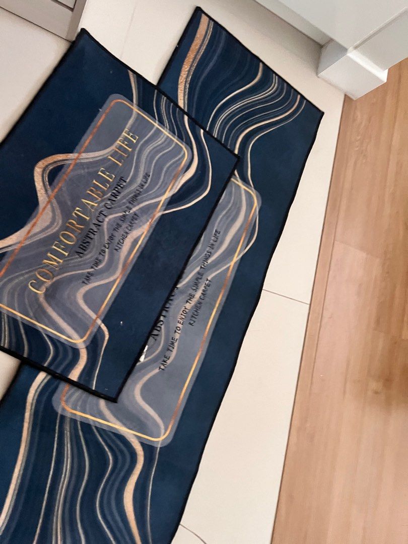 Kitchen or Bath Running Rug Set (Category: Carpets, Mats & Flooring) located in Manila. Submitted by mnqfinds (Listing ID 1358103301, Image 3). Description: 2 pieces - one short, one long.