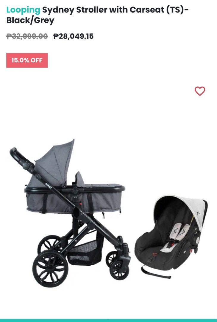 Looping Sydney Stroller and carseat complete (Category: Strollers) located in Manila. Submitted by avalanchesonlineshopmainacount (Listing ID 1358098580, Image 1). Description: 1st owner.
