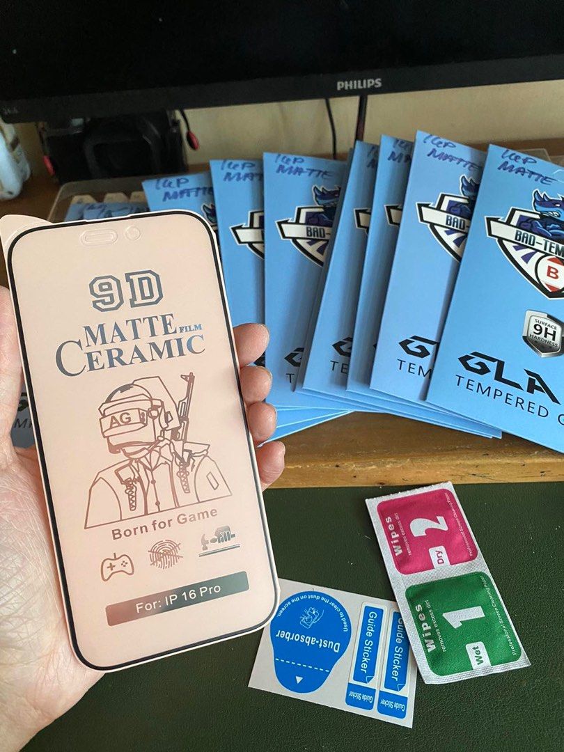 Matte Ceramic Screen Protector For iPhone 16 Up To 16 Pro Max (Category: Monitor Screens) located in Manila. Submitted by ceeyashop (Listing ID 1358082130, Image 2). Description: Pm me, Available on hand Lalamove,Grab,J&T COD will do!.