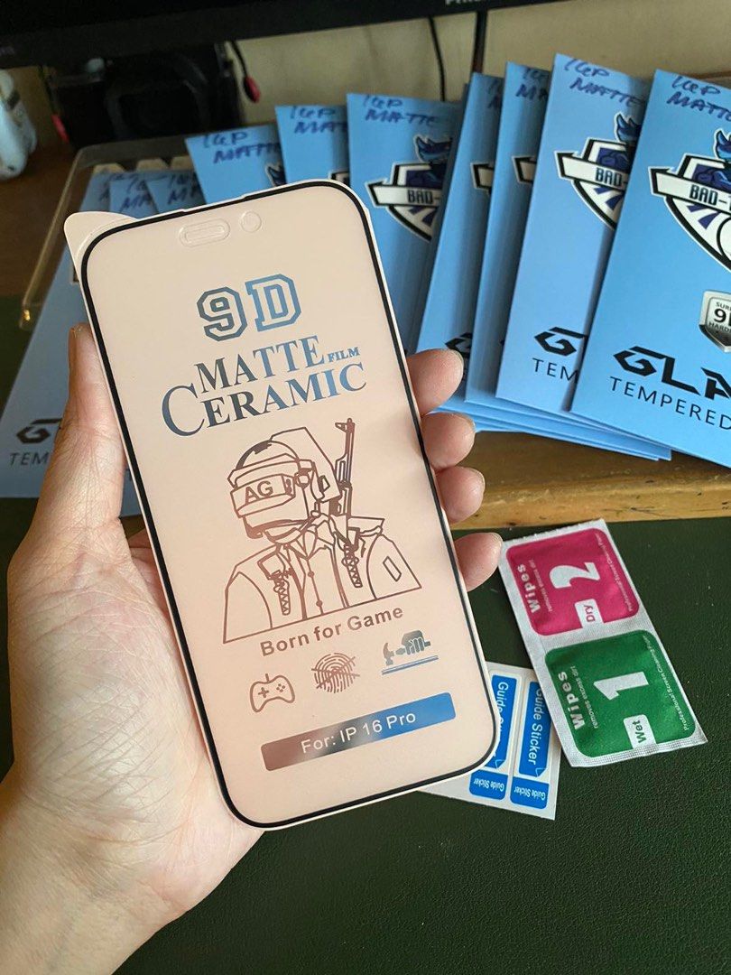 Matte Ceramic Screen Protector For iPhone 16 Up To 16 Pro Max (Category: Monitor Screens) located in Manila. Submitted by ceeyashop (Listing ID 1358082130, Image 3). Description: Pm me, Available on hand Lalamove,Grab,J&T COD will do!.