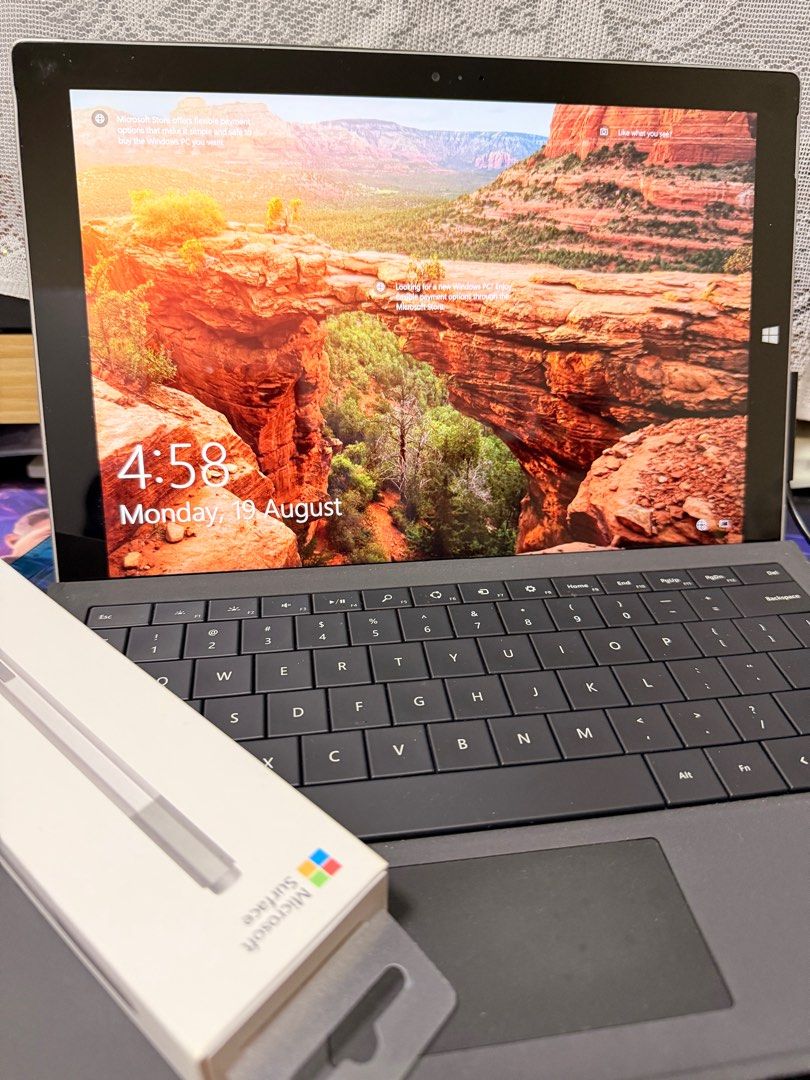 Microsoft Surface (Category: Laptops & Notebooks) located in Puchong. Submitted by lhk003 (Listing ID 1358002394, Image 2). Description: Microsoft surface lightly use bcz got a new tablet. Size 13” with keyboard and original surface pen (RM300++) Can negotiate but for those keen buyers..